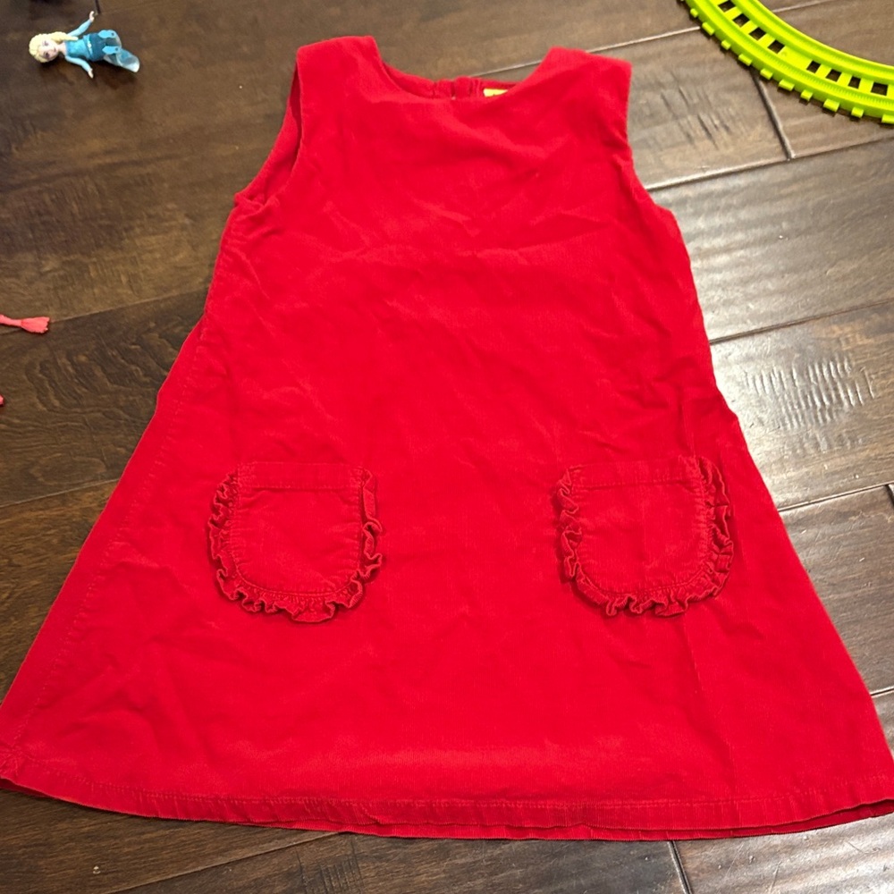 Vibrant Red Sleeveless Kids Dress